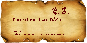 Manheimer Bonifác névjegykártya